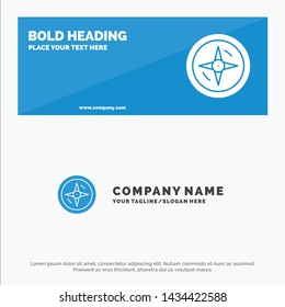 Navigation, Compass, Location SOlid Icon Website Banner and Business Logo Template