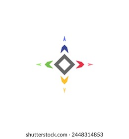 navigation compass logo arrows vector icon design