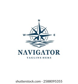 navigation compass logo vector.concept logo