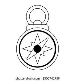 navigation compass symbol in black and white