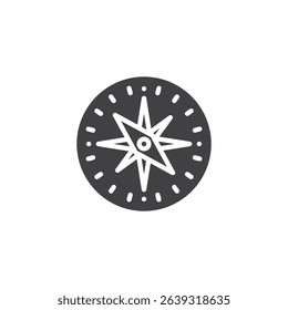Navigation compass vector icon. filled flat sign for mobile concept and web design. Compass glyph icon. Symbol, logo illustration. Vector graphics