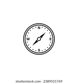Icono aislado del vector de la brújula de navegación en fondo blanco.