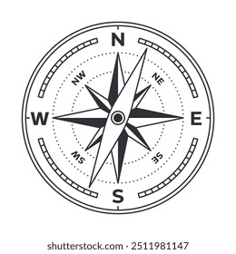 Navigation compass Wind rose isolated on white