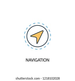 Navigation concept 2 colored line icon. Simple yellow and blue element illustration. Navigation concept outline symbol design