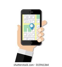 Navigation concept. Flat design. Vector illustration. 