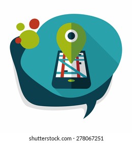 Navigation concept flat icon with long shadow