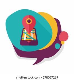 Navigation concept flat icon with long shadow