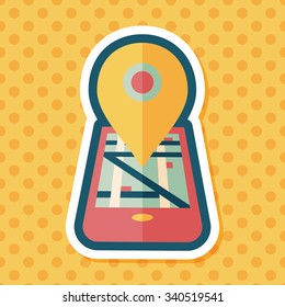 Navigation concept flat icon with long shadow