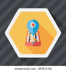 Navigation concept flat icon with long shadow