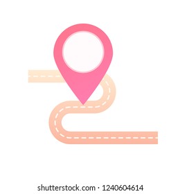 Navigation concept with pin pointer on map. checking location