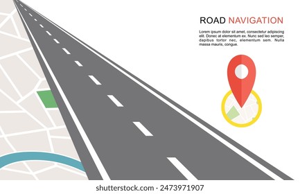 Navigation concept with pin pointer vector illustration