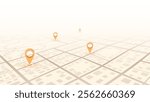 Navigation concept with pin pointers. Location pin on perspective city map. Vector illustration