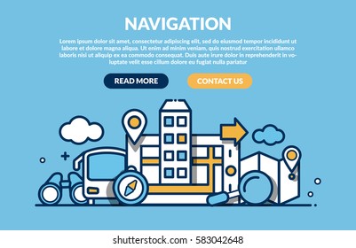 Concepto de navegación para el sitio web. Vector