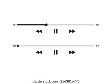 Navigation Controls Pack, Minimal Multimedia Symbols