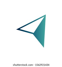 navigation cursor asphalt road gradient icon vector illustration
