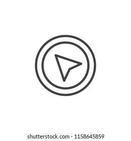 Navigation cursor outline icon. linear style sign for mobile concept and web design. Gps navigator cursor simple line vector icon. Symbol, logo illustration. Pixel perfect vector graphics