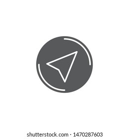 Navigation cursor vector icon symbol isolated on white background