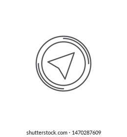 Navigation cursor vector icon symbol isolated on white background