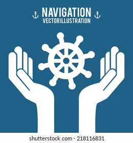 Navigation design  over blue background, vector illustration