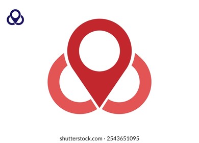 navigation destination location road modern logo vector