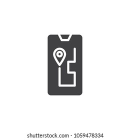 Navigation device vector icon. filled flat sign for mobile concept and web design. Route on a gps navigator solid icon. Symbol, logo illustration. Pixel perfect vector graphics