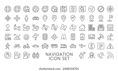 Navigation Direction Location Set Icon