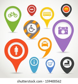 Navigation elements with transport icons