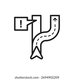 Navigation Fastest Outline Icon Vector illustration
