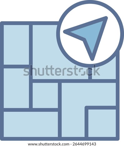 Navigation Filled Blue Tone Icon