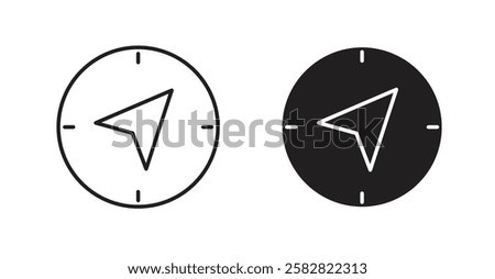 Navigation filled and outlined icons vectors on white background