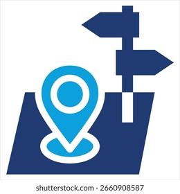 Ilustração do vetor de ícone azul plano de navegação