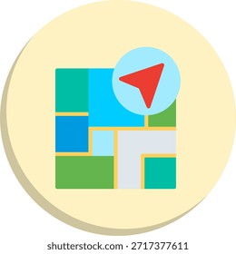 Navigation Flat Circle Style Icon