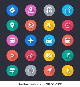 Navigation flat color icons