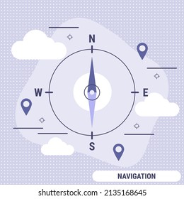 Navigation flat design style vector concept illustration