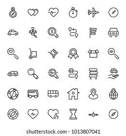 Navigation flat icon set. Single high quality outline symbol of info for web design or mobile app. Thin line signs for design logo, visit card, etc. Outline logo of graphic navigation