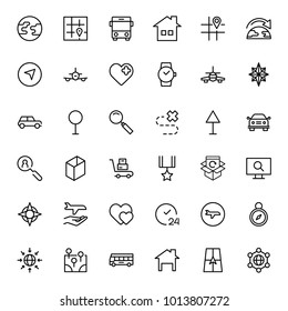 Navigation flat icon set. Single high quality outline symbol of info for web design or mobile app. Thin line signs for design logo, visit card, etc. Outline logo of graphic navigation