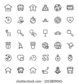 Navigation flat icon set. Single high quality outline symbol of info for web design or mobile app. Thin line signs for design logo, visit card, etc. Outline logo of graphic navigation