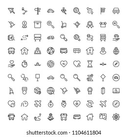 Navigation flat icon set. Single high quality outline symbol of info for web design or mobile app. Thin line signs for design logo, visit card, etc. Outline logo of graphic navigation