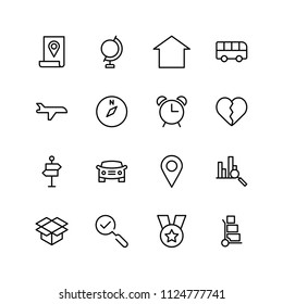 Navigation flat icon set. Single high quality outline symbol of info for web design or mobile app. Thin line signs for design logo, visit card, etc. Outline logo of graphic navigation
