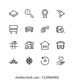 Navigation flat icon set. Single high quality outline symbol of info for web design or mobile app. Thin line signs for design logo, visit card, etc. Outline logo of graphic navigation