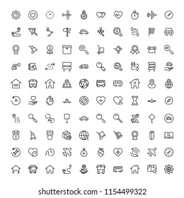 Navigation flat icon set. Single high quality outline symbol of info for web design or mobile app. Thin line signs for design logo, visit card, etc. Outline logo of graphic navigation