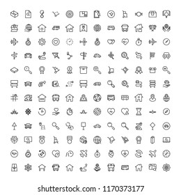 Navigation flat icon set. Single high quality outline symbol of info for web design or mobile app. Thin line signs for design logo, visit card, etc. Outline logo of graphic navigation