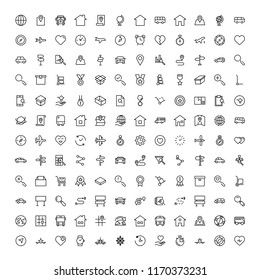 Navigation flat icon set. Single high quality outline symbol of info for web design or mobile app. Thin line signs for design logo, visit card, etc. Outline logo of graphic navigation