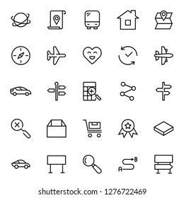Navigation flat icon set. Single high quality outline symbol of info for web design or mobile app. Thin line signs for design logo, visit card, etc. Outline logo of graphic navigation