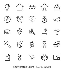 Navigation flat icon set. Single high quality outline symbol of info for web design or mobile app. Thin line signs for design logo, visit card, etc. Outline logo of graphic navigation