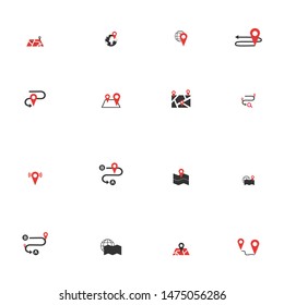 Navigation flat icon set for web design, mobile app. Navigation vector icons or logo.