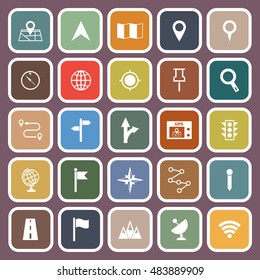 Navigation flat icons on violet background, stock vector