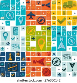 navigation flat infographic