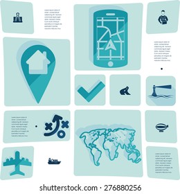 navigation flat infographic
