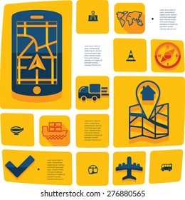 navigation flat infographic
